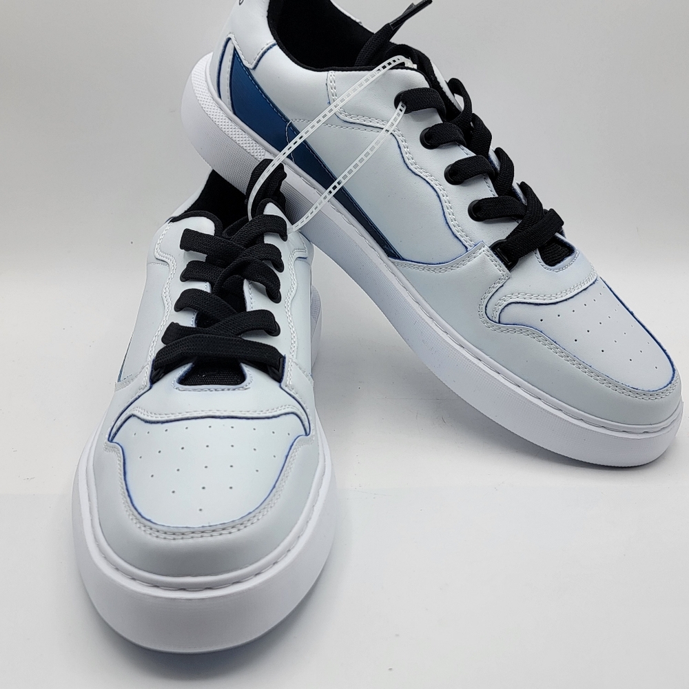 NEW NEW NEW Karl Lagerfeld Paris White and Blue Men's Sneakers #1663
